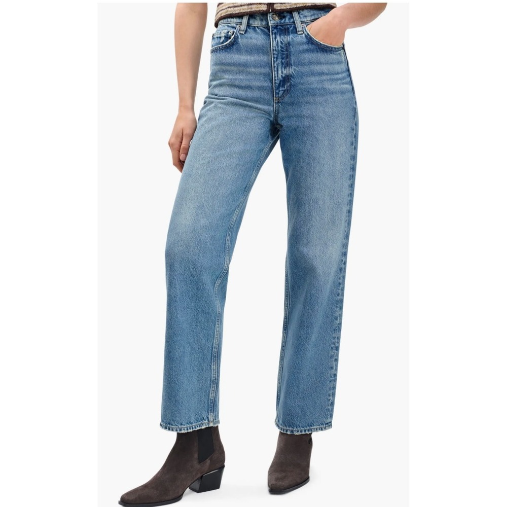 Rag & Bone Shea High-Rise Ankle Relaxed Straight Jeans Ithaca Blue 31 NWT